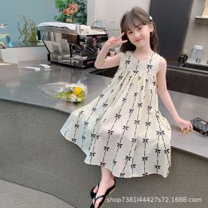 Princess Style Butterfly Print Summer Dress for Girls Childrens Fashionable Clothing Butterfly Skirt Girls Summer Outfit