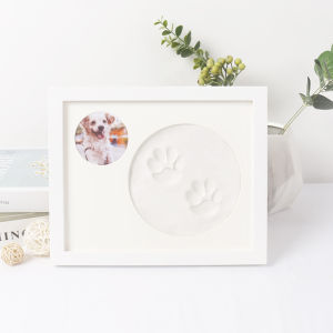 Pet Paw Print Memorial Frame DIY Clay Display Stand Dog Cat Pet Palm Print Frame Souvenir Keepsake Baby Memory Product