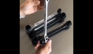 Dual-Head Quick-Release Socket Wrench with Integrated 4-Way Ratchet & Hex-Drive