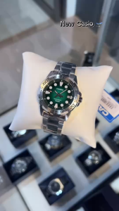 CASIO นาฬิกาข้อมือผู้ชาย รุ่น MTD-140D-3AV วัสดุสเตนเลสสตีล สีเขียว คาสิโอ