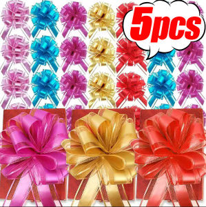 【Swan Home】5/1Pcs Pull Bow Gifts Ribbons Flower Wedding Birthday Gift Wrapping Bows Celebration Car Decoration