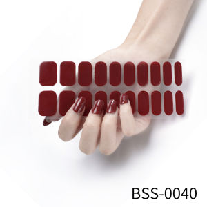 Semi Cured Gel Nail Polish Strips 20 Tips Nail Wraps Artist Self-Ashesive Girl Beauty Nails Sticker UV/LED Lamp Need