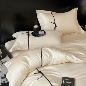 High-Quality Tencel Romantic Rose Embroidered Four-Piece Bedding Set