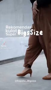 Ezpata Celana Kulot Kerja Formal Hitam Belle Bigsize Super Jumbo 120 kg Bawahan Panjang Wanita