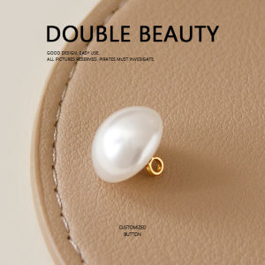 High-End White Semi-Circular Pearl Buttons Elegant Minimalist Style Womens Shirt Cardigan Decorative Buttons DIY Accessories