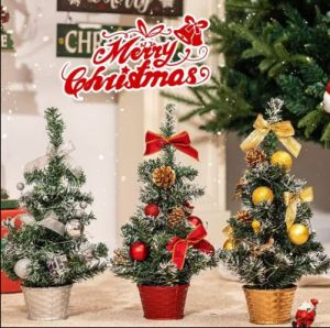 40/30/20cm Christmas Tree Home Bedroom Party Decorations Artificial Christmas Tree Children DIY Handicraft 2023 New Year Gift