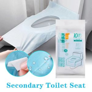 10Pcs Travel Disposable Paper Toilet Seat Cover Protector Biodegradable Camping Travel Safety Toilet Seat Mat Bathroom Accessory