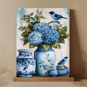 Beautiful Vintage Blue Vase Flowers Scene Jigsaw Puzzle 500/1000/1200/2000PCS Mindful Game Stress Relief Decor Gift