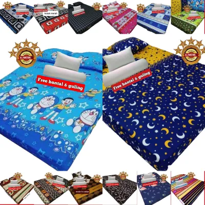promo kasur busa berkualitas anti kempes ukuran P180xL140xT10 muat 3 orang free bantal guling