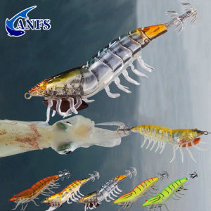 1pc/5pcs 3D Hybrid Shrimp Egl Lure  Fluorescent Squid Jigs for Freshwater and Saltwater Fishing