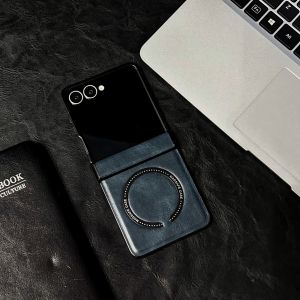 szhaiyu | Luxury Magnetic Retro Leather Phone Case for Samsung Galaxy Z Flip 8 7 6 5 4 Flip8 Flip7 FE with Hinge Protective Cover