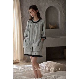 Short Sleeve Summer Cotton Pajamas Suit