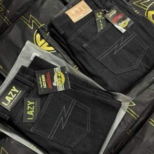 กางเกงยีนส์ LAZY16oz.ดีเทลใหม่ป้ายน้ำตาล ทรงกระบอก ผู้ชาย
