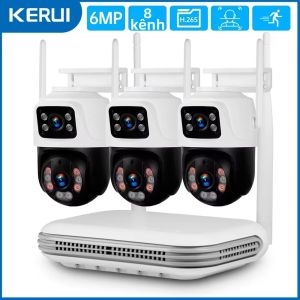 KERUI | Bộ NVR Không Dây KERUI 8 Kênh Camera IP PTZ Ống Kính Kép Hệ Thống An Ninh Giám Sát Video CCTV Tương Thích Onvif