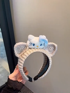 ที่คาดผมหูแพนด้าการ์ตูน พร้อมรายละเอียด Hello Kitty สำหรับสุภาพสตรีและเด็กผู้หญิง