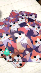momorii Purple Cats Mouse Pad 220mm x 180mm Smooth Surface Anti-Slip Rubber Base Water Resistant Compact Gaming Laptop/Desktop