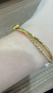 Poh Heng Jewellery 22K Bangle in Yellow White Gold [Price By Weight]