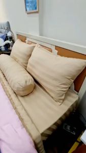 🆘SIÊU ĐẸP🆘 Bộ Ga Gối Cotton Lụa Khách Sạn Cao Cấp Sọc Vân 3F Mềm Mịn Bộ 4 Món Kèm Vỏ Gối Ôm Khóa Kéo _ Nemtot Bedding HCM