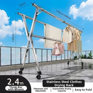 Hotata | Extendable Foldable Clothes Drying Rack Stainless Steel