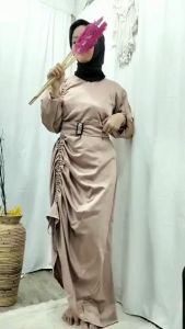 Gaudy - Alzena Maxy Dress Satin Silk Kondangan Serut Fahion Muslim Wanita Terbaru
