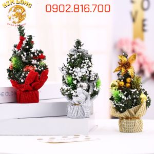 1 Cây thông Noel mini để bàn cao 20cm xinh xắn dễ thương phụ kiện trang trí Noel ngày lễ giáng sinh