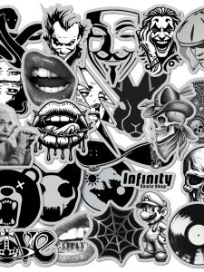 Gothic Retro Atmosphere Decal Stickers 50 Pcs Decorative Waterproof Metal Texture Motorcycle Skateboard Laptop Travel Bag DIY