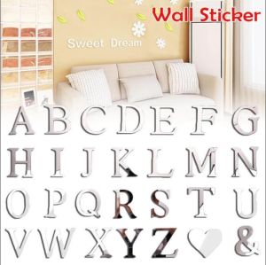 26 Letters DIY 3D Mirror Wall Sticker self adhesive wallsticker decor Wall Decor Acrylic Decals diy Art Mural Home Decor