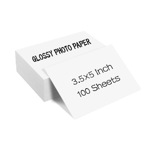 HUSPER 100 Sheets 3R Glossy Photo Paper 3.5x5 Inch 180/200/230Gsm Inkjet Compatible with Grey Back for Home Office Use