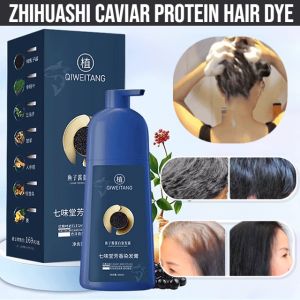 Zhihuashi Caviar Protein Hair Dye Natural Hair Color Cream Cover Up Gray Hair Shampoo Damage Protection