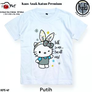 KFS 47 Atasan Baju Anak Perempuan Kaos Hello Kitty Kiwoyo 1-10 Tahun