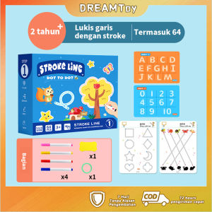 DREAMToy MAGIC WORKBOOK 64 Pages activity book / dot reusable pen / buku aktivitas anak belajar / pen training book wipe and clean / mainan edukasi anak