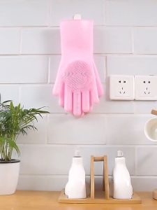 Găng tay rửa chén bát bằng silicon chất lượng cao ( 1 đôi)