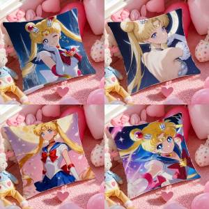 Bandai | Sailor Moon Tuxedo Mask Anime Plush Pillow Cover Soft Short Plush Cushion Cover For Sofa Bedroom Home Decor Gift Decoration