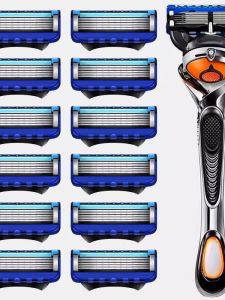 Manual Shaving Razor Blade Mens Five Layer Universal Blade Head Vintage Style Stainless Steel for Travel And Daily Use