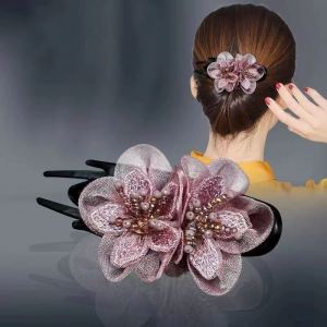 Fashion Flowers Women Hair Claw Clips Headwear Ladies Barrettes Duckbill Hair clip