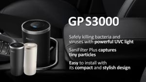 Máy khử mùi lọc không khí dạng cốc trên xe ô tô Philips S3601 và S3602  tích hợp công nghệ lá chắn UVC công suất 2W