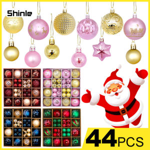 44pcs set Xmas Balls Set Ornament for Christams Tree Decor Christmas Balls Decorations Home Hanging Decorative Balls New Year Gift
