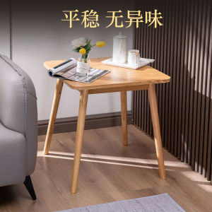 ตารางข้างไม้เนื้อแข็ง รูปทรงเหลี่ยม สำหรับโซฟาในห้องนั่งเล่น ขนาดเล็ก บ้านสไตล์อินส์ โมเดิร์น สบาย สไตล์ยูนิวัล ห้องนั่งเล่น ที่วางของข้างเตียง