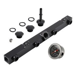 Aluminum K Series High Flow Injection Fuel Rail Kit for Honda K20 K24 Rsx Civic Si Integra Ep3 Fuel Pressure Regulator Gauge Fit