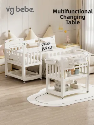 VGBEBE | Multifunctional Diaper Changing Table with Storage and Mobility Convertible to Baby Bed