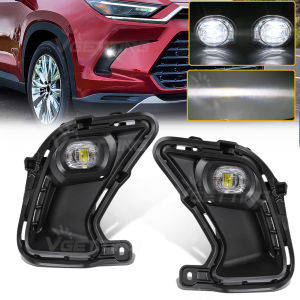 Đèn Sương Mù LED Toyota Grand Highlander 2024-2025 Đèn Chạy Ban Ngày DRL Màu Đen Chất Liệu ABS+LED Ốp Cản Trước Dây Nối Công Tắc 12V