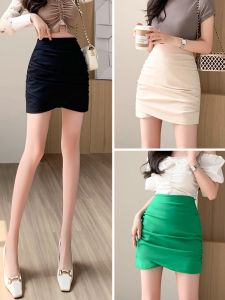 High Waist Asymmetrical A-Line Mini Skirt Womens Spring Summer 2025 New Style Tight Short Skirt Elegant Wraparound Skirt