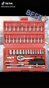 46 pcs Wrench Spanner Socket Tool Set Repair workshop Car Screwdriver Ratchet Box Set Spanner Set Wrench Set 工具箱套裝