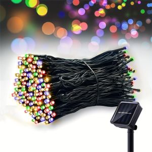 Solar LED String Lights for Outdoor Christmas Decoration with 8 Lighting Modes Twinkling Solar Powered Fairy Lights