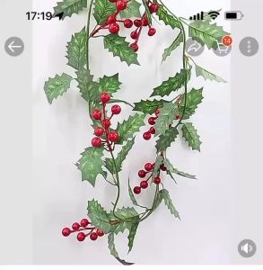Fu billion 1.8m long Christmas red fruit string Simulation berry vine vine Christmas decorations