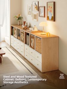 MEISD | Retro Style Integrated Wall-mounted Bookshelf and Storage Cabinet