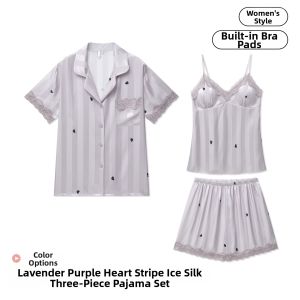 LEZIMENG | Silk Like Padded Womens Sleepwear