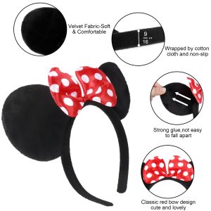 Mickey Minnie Hair Accessories Ears Headbands Bow Headbands Boys Girls Christmas Stocking Fillers Birthday Party Favors Supplies