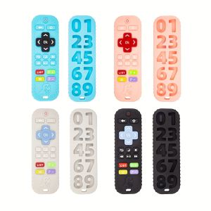 NEW TV Remote Control Baby Silicone Teether Cute Dinosaur Education Teething ToyColorful TV Teether Soothing Molar Stick