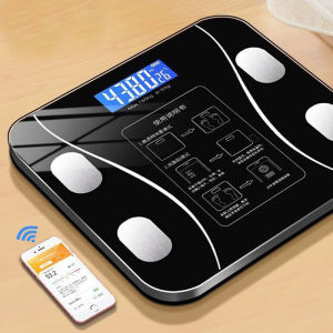 Bluetooth Body Weighing Scale Smart Body Composition Scale Connect with Phone Weighing Body Fat Scale Monitoring Health Indicators Black USB Charge